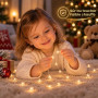 Liyade Guirlande Lumineuse à Piles, en Forme D’étoiles, 1m 20LED, Piles | Étanche IP44, Blanc Chaud, Guirlande étoile de Noël In