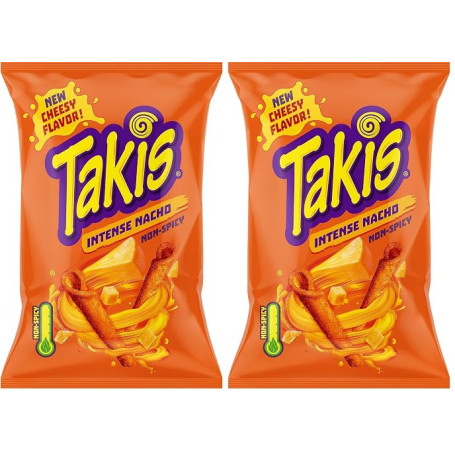 TAKIS - Snack au maïs Intense Nacho - 1 x 100 g (Lot de 2)