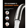 GRIFEMA G4008 Mitigeur Cuisine, Robinet Cuisine Bec Haut Chromé 360° | Acier Inoxydable, Monocommande, Débit Élevé, Économie d'E