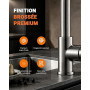 GRIFEMA G4008 Mitigeur Cuisine, Robinet Cuisine Bec Haut Chromé 360° | Acier Inoxydable, Monocommande, Débit Élevé, Économie d'E