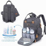 Dikaslon Sac a Langer Bebe, Sac à Langer à Dos Grande Capacité 18 Poches, Polysteer Déperlant, Tapis à Langer, Porte Tétine, San