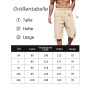 LVCBL Short en Lin pour Homme, Longueur 3/4, Pantalon d'été, pour la Plage, Le Yoga, Le Jogging, Décontracté