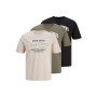 Jack & Jones Jjethan Tee SS Crew Neck 3pk MP Noos Jjethan Lot de 3 t-Shirts à col Rond MP Noos Homme (Lot de 3)