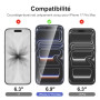 NEW'C Verre Trempé pour iPhone 17 Pro Max + Protection Caméra | Outil inclus, Lot de 4, 2x vitres trempées + 2x protections camé