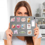Pack de 100 Autocollants Coquette Vintage Rose Esthétique, Stickers PVC Résistants à l'Eau pour Gourde, Ordinateur Portable, Scr