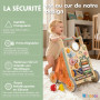 Chariot de Marche Bois pour Bébé, Centre d'Activités Multiples Montessori | Trotteur Bébé Hauteur et Vitesse Réglables, pour Fil