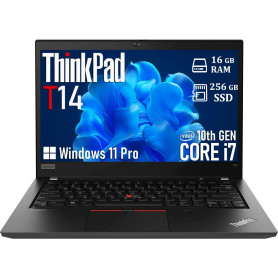 Lenovo Thinkpad T14 Gen 1 Ordinateur Portable Professionnel, 14 Pouces FHD (1920 x 1080), Intel Core i7-10510U, 16 Go de RAM, SS