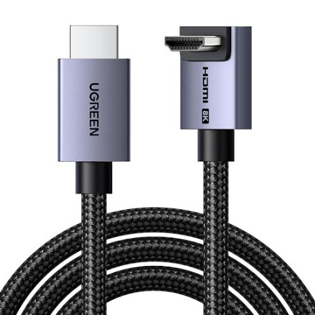 UGREEN 8K Câble HDMI 2.1 Coudé 90° 8K 60Hz 4K 240Hz Haute Vitesse 48Gbps | Cordon HDMI Aluminium Dynamic HDR Dolby Atmos HDCP Tr