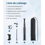 JOILCAN Haut 200cm Trepied Smartphone avec Col de Cygne 25cm/Télécommande | Flexibles Trépied Téléphone, Perche a Selfie Trépied