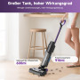 Vozascly H15 Aspirateur Laveur sans Fil, Aspirateur Balai Silencieux 65dB avec Auto-Propulsion, 45 Min d’Autonomie, Nettoyage de