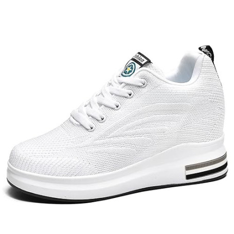AONEGOLD Femme Baskets Compensées Chaussure Tennis de Sport Gym Fitness Respirantes Sneakers 8.5cm