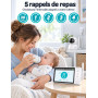 BURNNOVE Babyphone Camera sans WiFi pour Bébé, Écran IPS 5 Pouces | Vision nocturne, caméra motorisée 355°/90°, mode VOX, zoom n