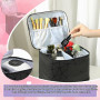HA BIN Sac de Rangement Vernis à Ongles Portable pour 30 Flacons et Sécheuse Organisateur Double Couche Imperméable, Sac de Voya