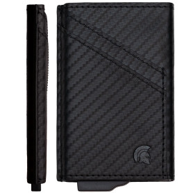 Powr Porte-Cartes RFID en Métal - Design Minimaliste | Finition en fibre de carbone pour un style discret et résistant