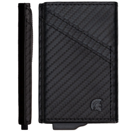 Powr Porte-Cartes RFID en Métal - Design Minimaliste | Finition en fibre de carbone pour un style discret et résistant