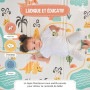 SUPERBE BEBE Tapis D'éveil Bébé Enfant Pliable Epais Réversible 150x180x1cm XXL - Tapis De Jeu De Sol et De Motricité En Mousse
