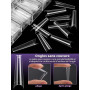 Kalolary 550P Transparentes Capsules Ongles Extra Longues Coffin Ballerine | Capsules Demi-Couverture pour Extension d’Ongles, T