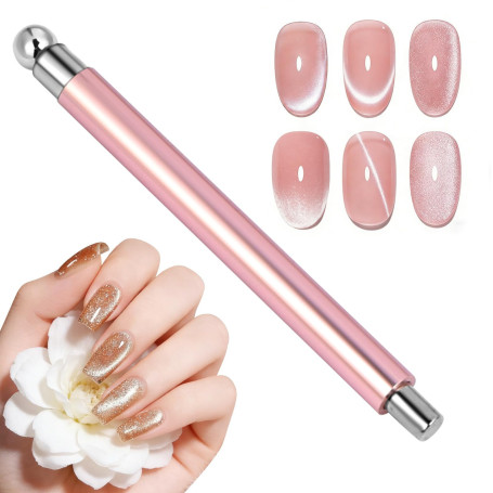 AYBUY Aimant à Ongles ?i, Aimant Ongles Nail Art, Cylindrique | Double Tête, Puissant, pour Vernis Gel ?il De Chat, Nail Art 3D,