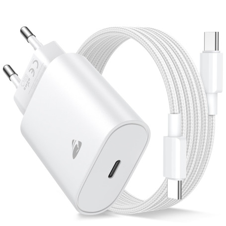 Chargeur Rapide USB C pour iPhone 17/16/15,Prise Adaptateur USB C Chargeur Rapide avec 2m Câble USBC,Compatible iPhone 17/17 Air