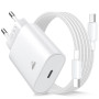 Chargeur Rapide USB C pour iPhone 17/16/15,Prise Adaptateur USB C Chargeur Rapide avec 2m Câble USBC,Compatible iPhone 17/17 Air