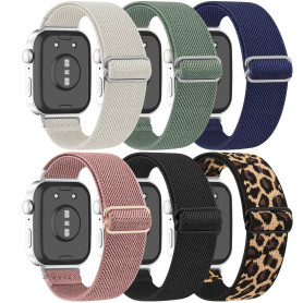 Lot de 6 bracelets de rechange élastiques en nylon pour Huawei Watch Fit 3, en tissu extensible, réglable et respirant