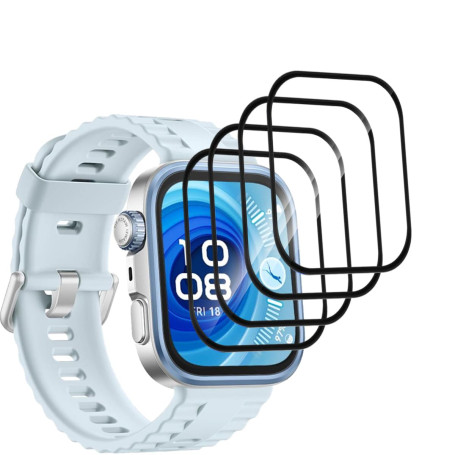 Jaavkkma 4 Pièces Verre Trempé pour Huawei Watch Fit 4 Pro Protection D'écran, Anti Rayures/HD, 3D Incurvé Protection Écran pour