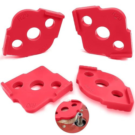 Lot de 4 Gabarit pour Defonceuse a Bois Sur Table, R5 - R40 Gabarit Plan de Decoupe Travail Accessoires de Routage de Rayon D'an