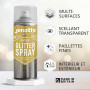 JENOLITE Lot de 2 laques transparentes pailletées argentées et dorées | 2 x 400 ml | Parfait pour ajouter de l'éclat aux cadres,