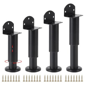 Lvjkes 4 Pièces Pied de Meuble reglable, Hauteur réglable de 12-18 cm | L Forme Pied de Meuble, Capacité de Charge jusquà 100 kg