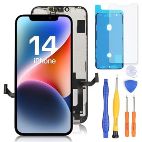 bokman Écran pour iPhone 14, 6,1" LCD de Remplacement kit de réparation | FHD LCD tactile, outils, joint adhésif et protecteur i