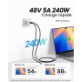 Silkland Câble USB-C 0,3m, 40Gbps Transfert Données USB4 avec Thunderbolt4 | 8K@60Hz 4K@144Hz, 240W PD3.1 Câble USB-C pour Thund