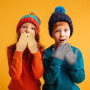 SATINIOR 4 Paires Gants Tricotés d'Enfants | Mitaines d'Hiver Extensibles Gants en Pleins Doigts pour Tout-Petits Gants d'Hiver 