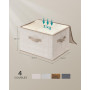 SONGMICS Sac de Rangement, Lot de 6, Pliable, avec Couvercle | Boîte de Rangement, avec Poignées, pour Jouets, Vêtements, Beige 