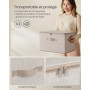 SONGMICS Sac de Rangement, Lot de 6, Pliable, avec Couvercle | Boîte de Rangement, avec Poignées, pour Jouets, Vêtements, Beige 