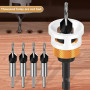 Miawtro Lot de forets coniques à bois, avec butée de profondeur, interchangeables en alliage d'aluminium, convient pour perceuse