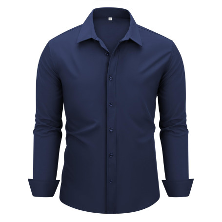 Autsel Chemise Homme Manche Longue Slim Fit Chemise Élégante Casual Chic | Coupe Regular, Bureau, Travail, Mariage, Tenue, Respi