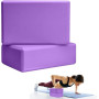 Lot 2 Briques yoga Blocs de Yoga stabilité EVA pour la méditation Yoga Pilates Soutenir et Renforcer les Poses(violette)