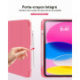 MoKo Clair Coque pour iPad A16, iPad 11e/10e Gén 11/10.9", Pastèque Rouge | Porte-stylo Gauche, Fin à Trois Volets, Arrière Clai
