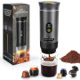 LAMA Mini machine à café portable, Machine à expresso électrique, Compatible avec les capsules et la poudre, Chauffage instantan