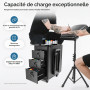 BRRIDE Mallette de maquillage trolley mallette de tatouage avec support pour accoudoirs, mallette de maquillage avec 3 tiroirs e