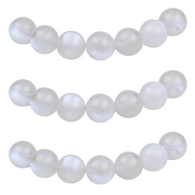 MJDCB 6mm 60 pièces Perle Pierre Lune Bleue Naturelle Ronde en Vrac Perles Semi Precieuse pour Fabrication de Bijoux de Bracelet
