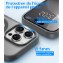 Vansdon Magnétique Coque pour iPhone 15 Pro avec 1 Verre Trempé | Gris Titane, Compatible avec MagSafe, Protection Contre Les Ch