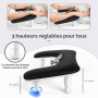LIONVISON Repose Main Ongles Réglable avec Support Téléphone Noir | Coussin Repose Main Réglable Avec Support Téléphone Intégré 