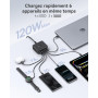 Baseus Chargeur USB C 120W, Station de Charge 6-Port, Chargeur Rapide pour iPhone 16/16 Plus / 16 Pro / 16 Pro Max/séries 15/14/