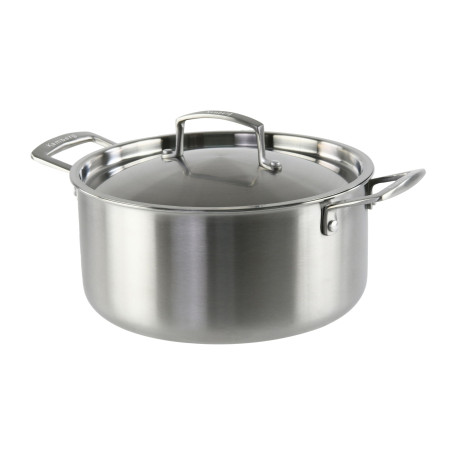 KAMBERG - Faitout Marmite Ø32 cm en Acier Inoxydable 18/10 Triply - Sans PFAS - Couvercle inclus - Tous feux dont induction et f