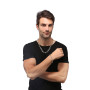 AFSTALR Chaine Maille Grain de Café Homme Collier et Bracelet en Acier Inoxydable, 6mm 9mm 11mm Argent/Or/Noir