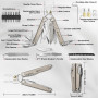 BIBURY Pince Multifonctions en Alliage de Titane et Acier Damas, Outil Multifonction, Multitool, Idee Cadeau Homme, Anniversaire