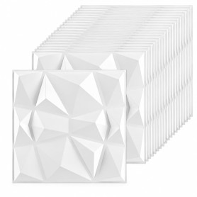 VIDETOL Lot de 20 panneaux muraux 3D - 30 x 30 cm - Panneaux muraux 3D - En PVC - Pour décoration de salon, chambre à coucher, s