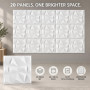 VIDETOL Lot de 20 panneaux muraux 3D - 30 x 30 cm - Panneaux muraux 3D - En PVC - Pour décoration de salon, chambre à coucher, s