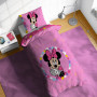Disney Minnie Rose 100% Coton Parure de Lit Simple - Inclus Taie d'oreiller 50 x 70 cm